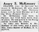 Obituary of Avery S. McKenney